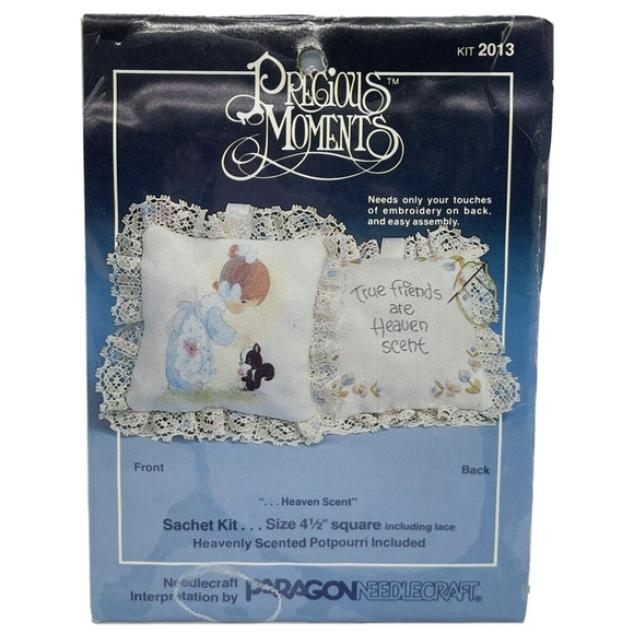 Vtg Paragon Needlecraft Precious Moments Heaven Sent Sachet Kit #2013 NEW SEALED - Picture 1 of 3